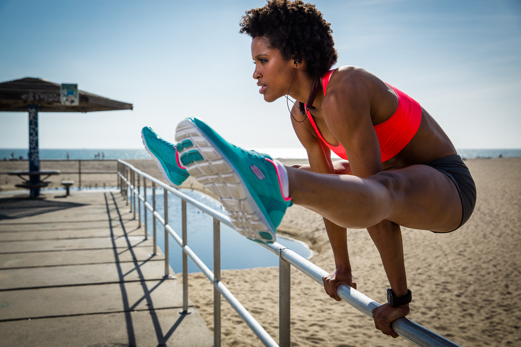 Santa Monica Pier Athletic Shoot for Leophile Sport Headphones