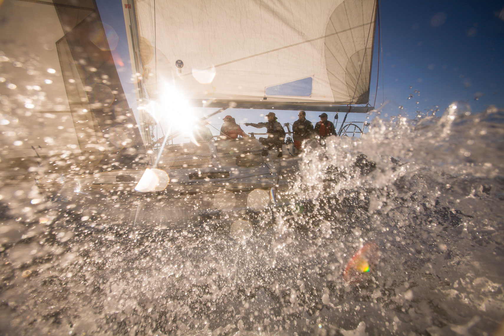 Crew Sailing the San Francisco Bay on a J105