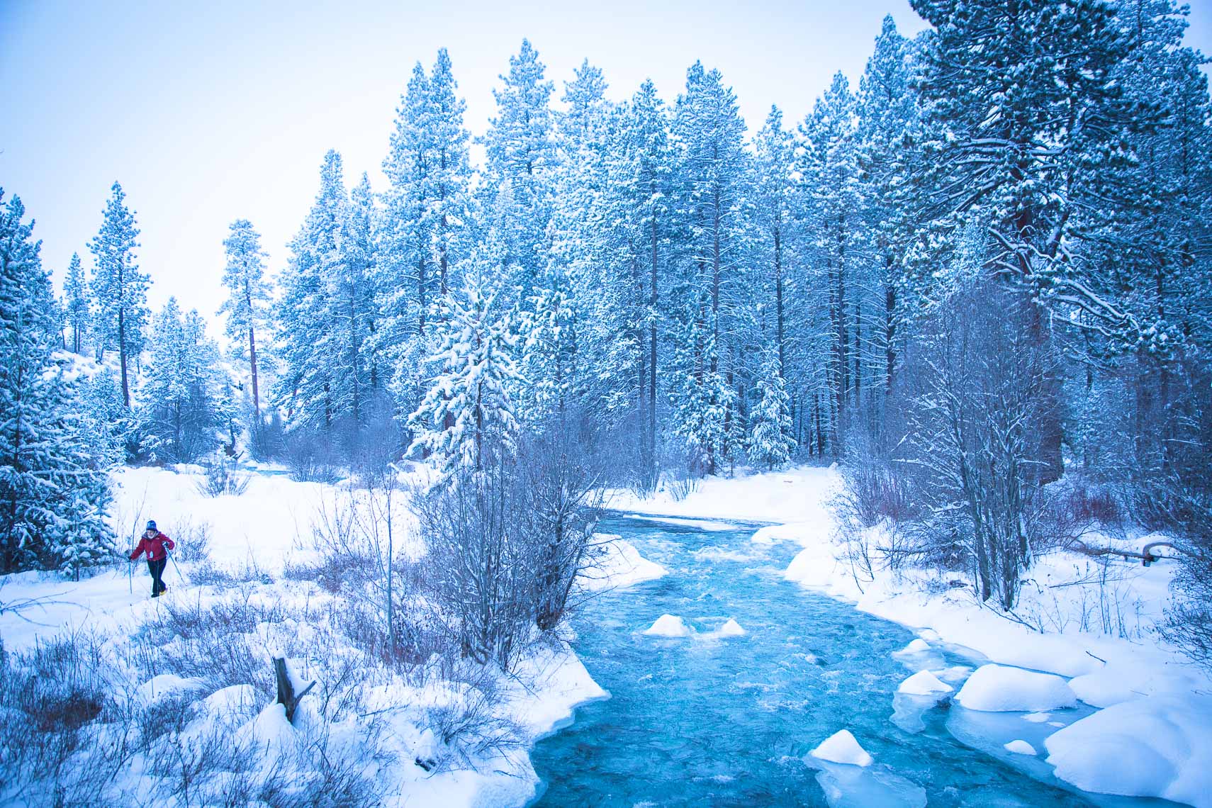 Winter Landscape of Tumalo Creek in Bend Oregon 